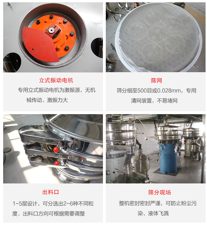 旋振篩定制化有：移動(dòng)，加緣，閘門等多種形式選擇。子母設(shè)計(jì)透網(wǎng)率高，換網(wǎng)方便。